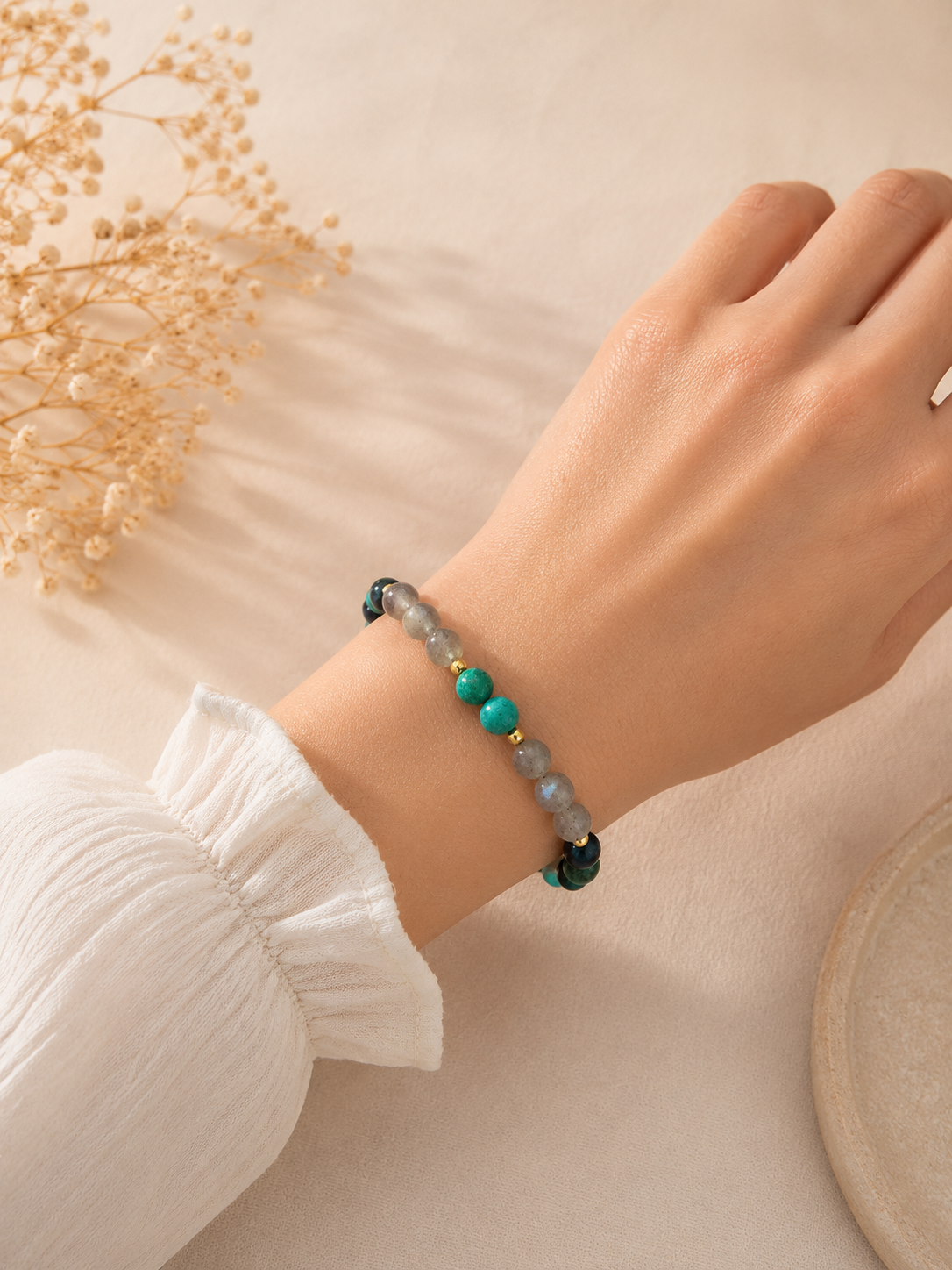 Bracelet "Je m'écoute davantage" – Azurite & Labradorite