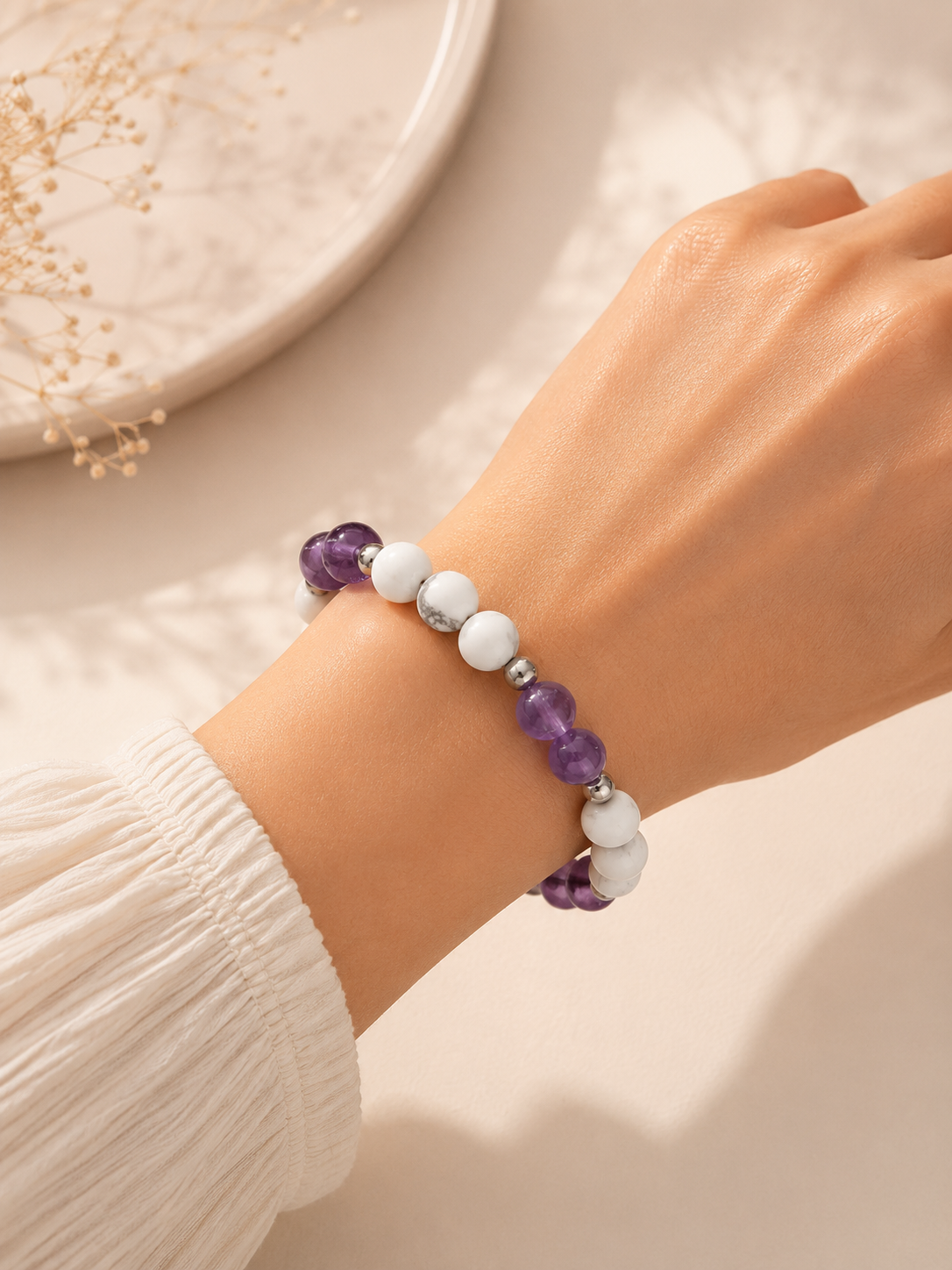 Bracelet "Un peu de calme" – Améthyste & Howlite