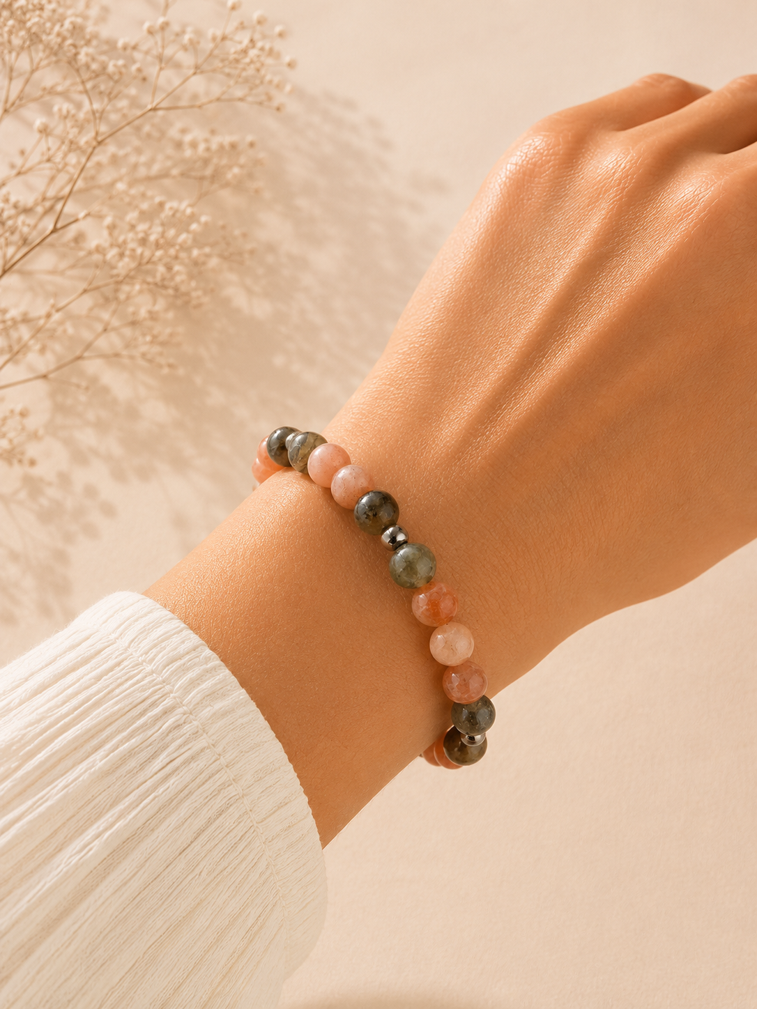 Bracelet "Je retrouve ma lumière" – Labradorite & Pierre du Soleil
