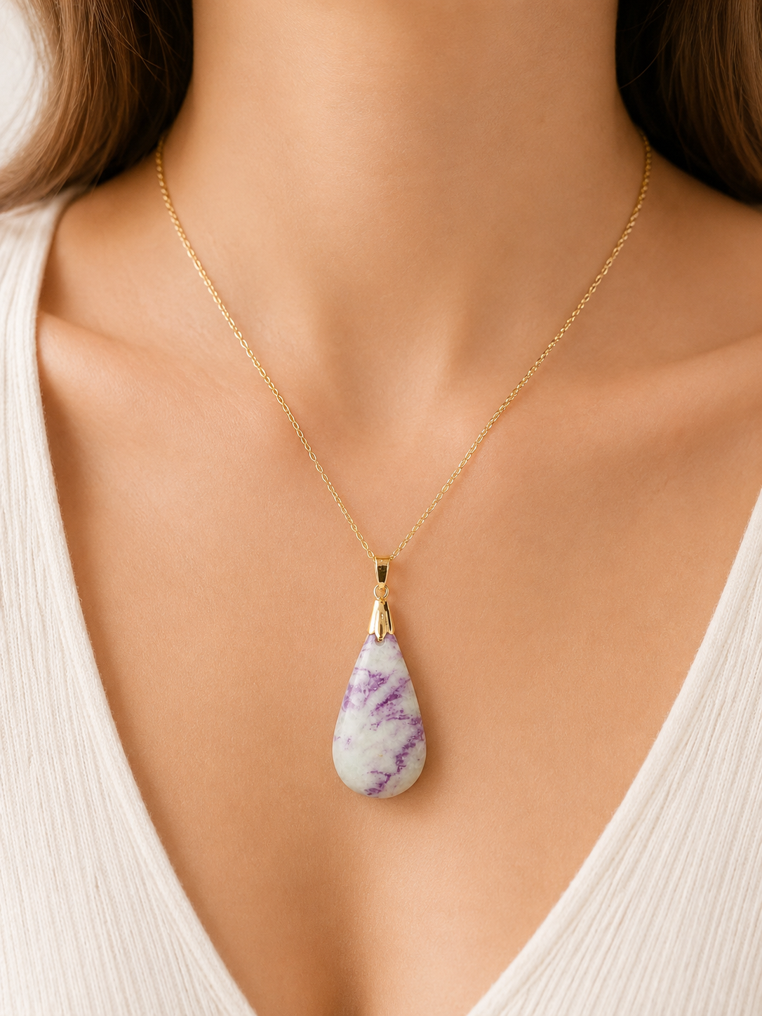Collier Goutte en Kammererite