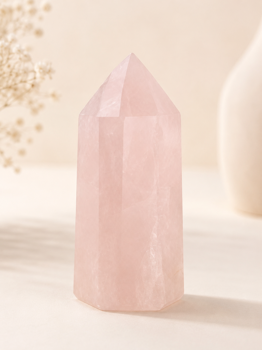 Prisme en Quartz Rose