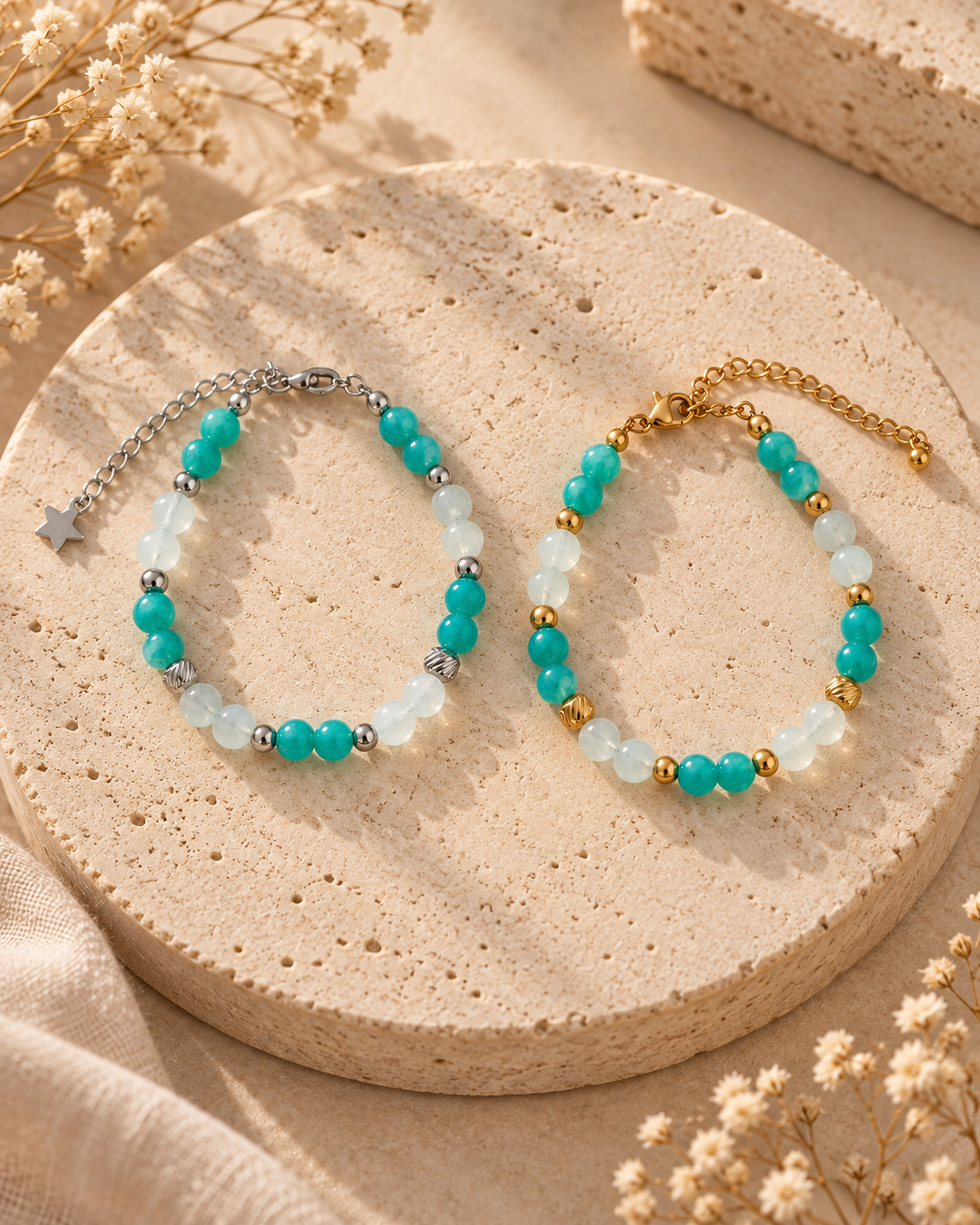 Bracelet "Harmonie" – Amazonite & Aigue-marine