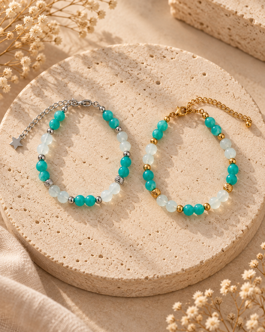 Bracelet "Harmonie" – Amazonite & Aigue-marine