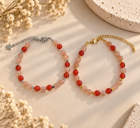 Bracelet "Rayonnement" – Cornaline & Pierre du Soleil