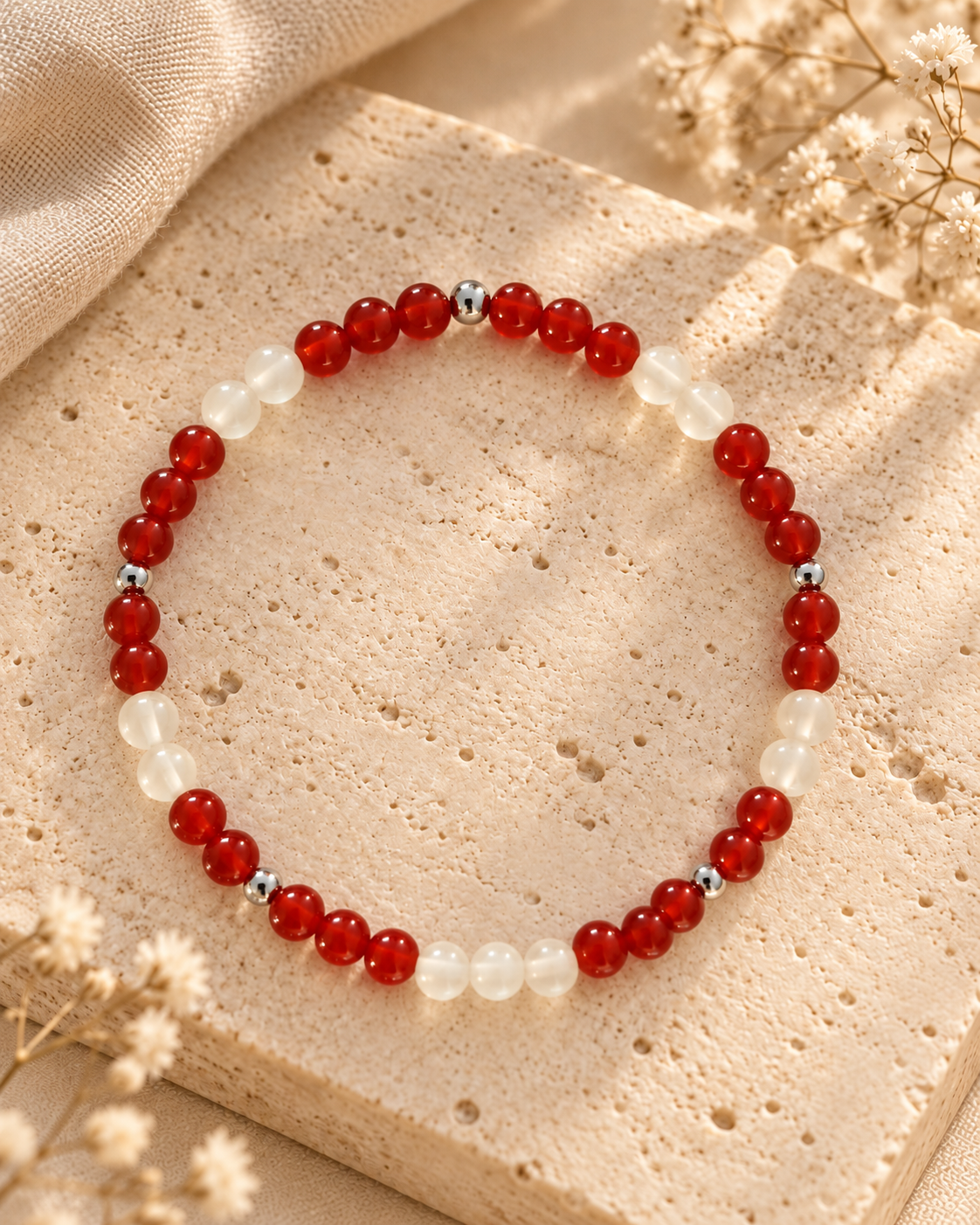 Bracelet "Confiance" – Cornaline & Jade citron