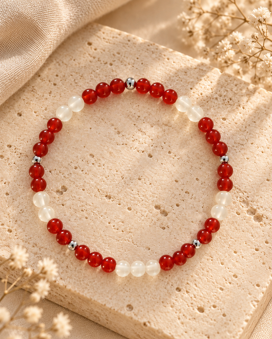Bracelet "Confiance" – Cornaline & Jade citron