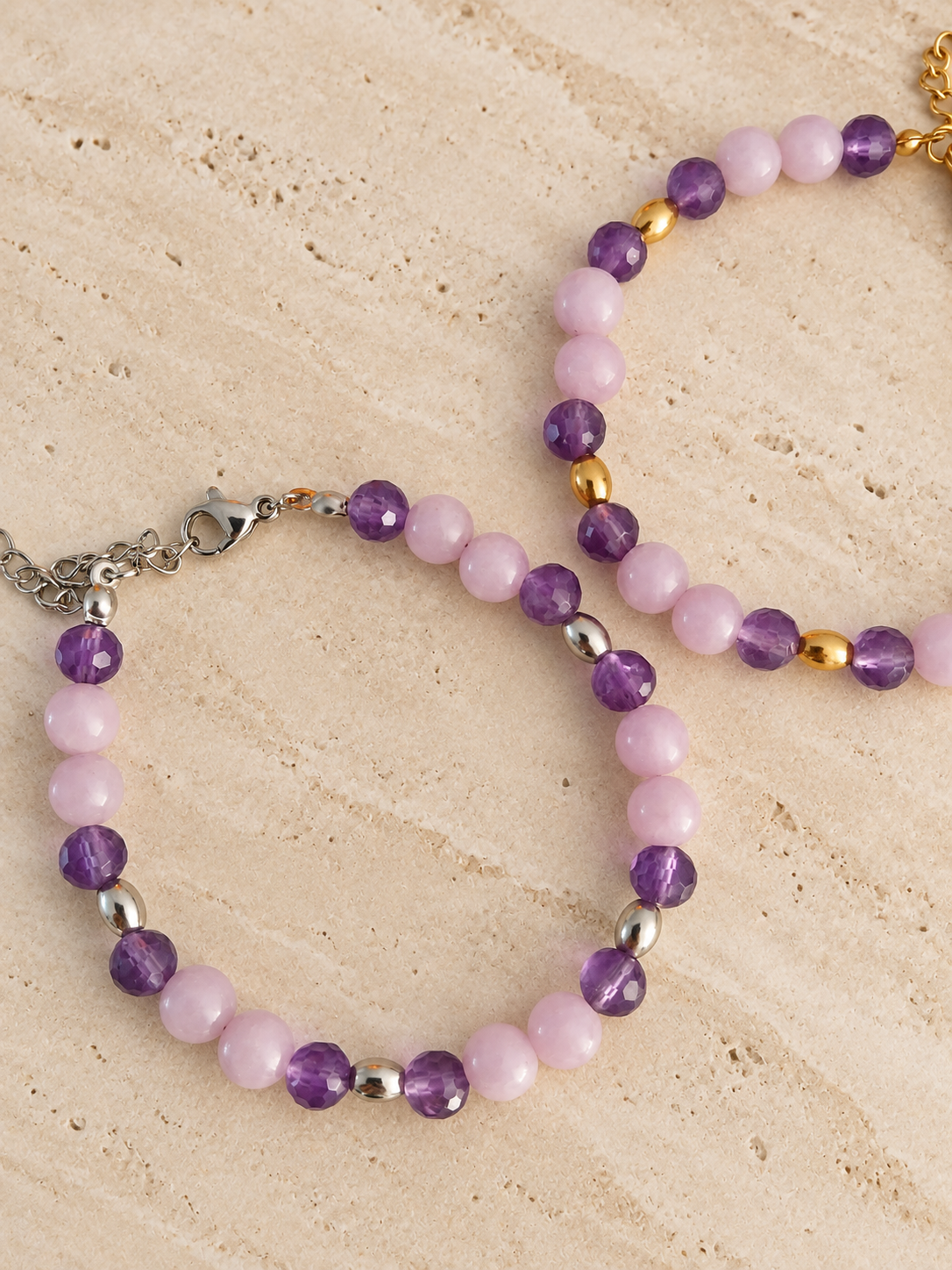 Bracelet "Sérénité" – Améthyste & Lépidolite