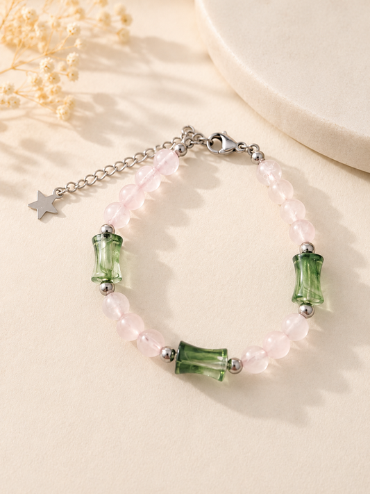 Bracelet "Jardin de douceur" – Quartz Rose