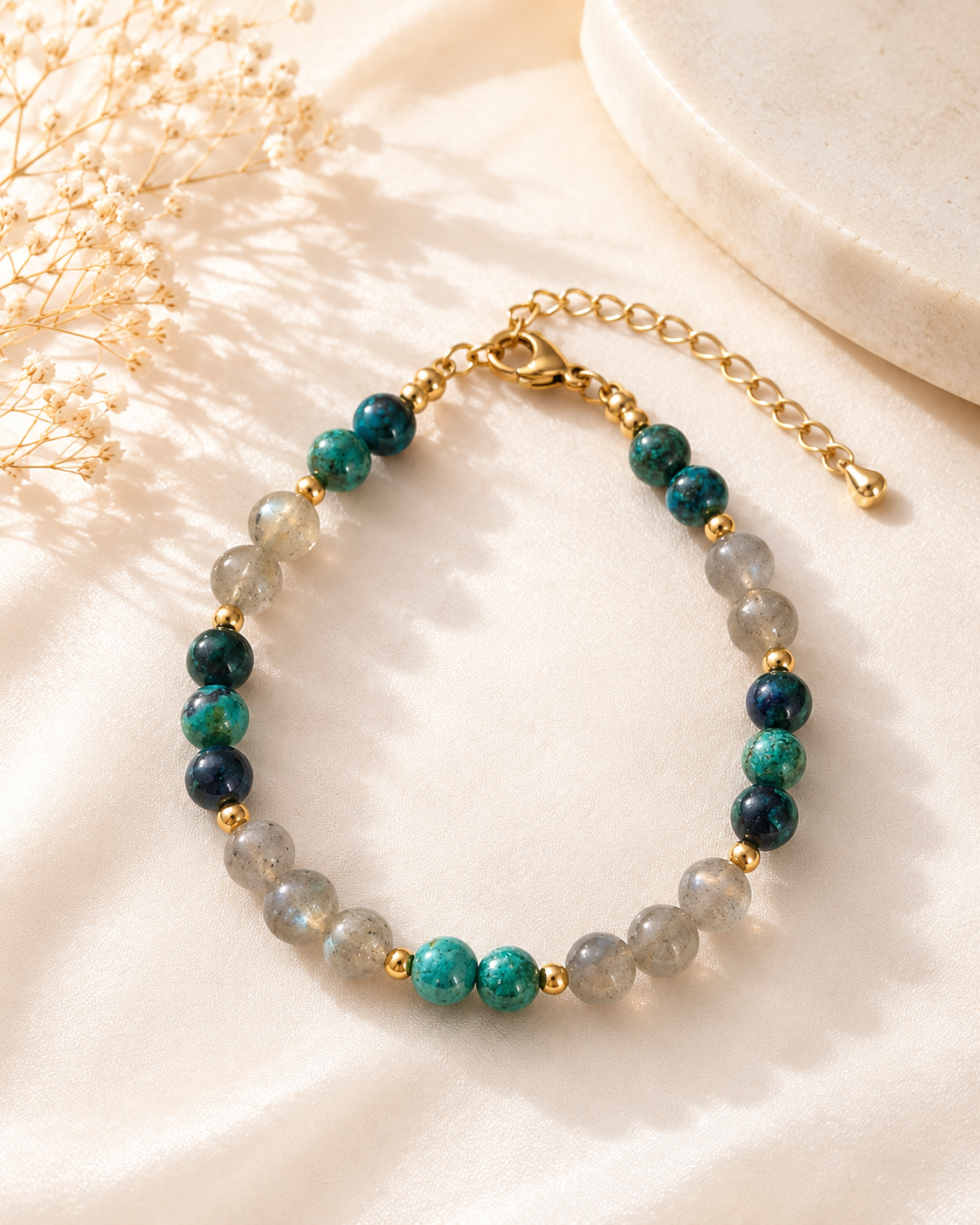 Bracelet "Je m'écoute davantage" – Azurite & Labradorite