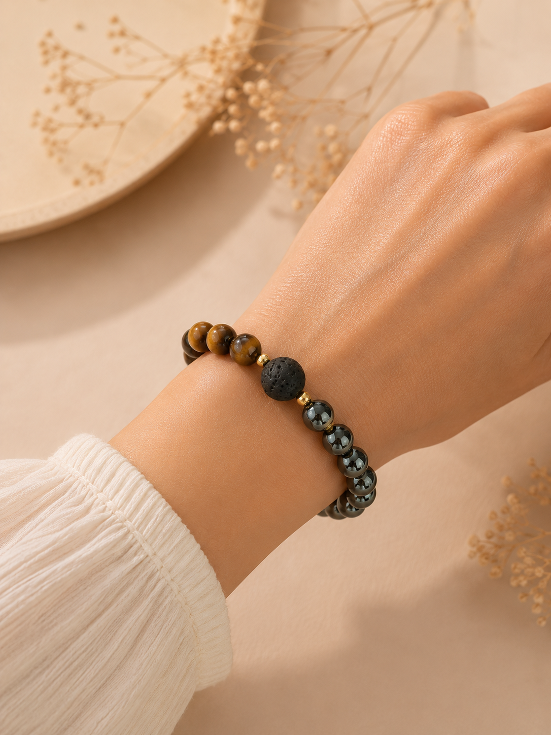 Bracelet "Je retrouve mon élan" – Œil de Tigre & Hématite