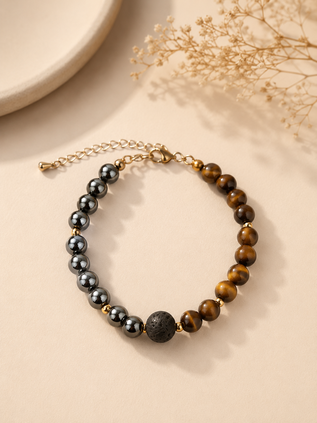 Bracelet "Je retrouve mon élan" – Œil de Tigre & Hématite