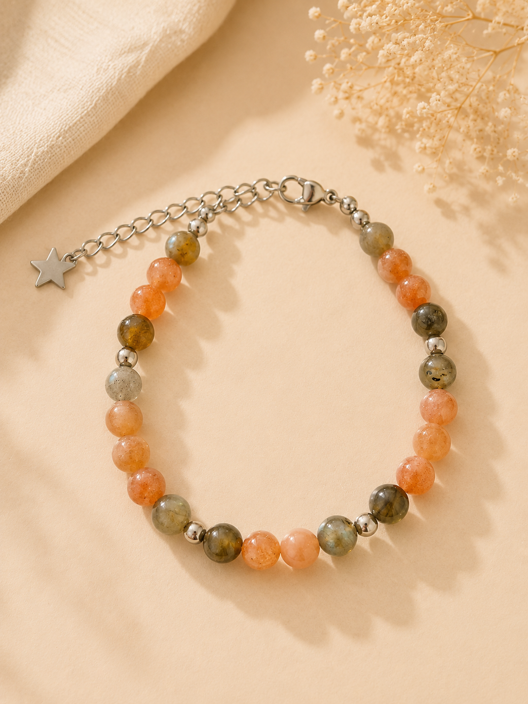 Bracelet "Je retrouve ma lumière" – Labradorite & Pierre du Soleil