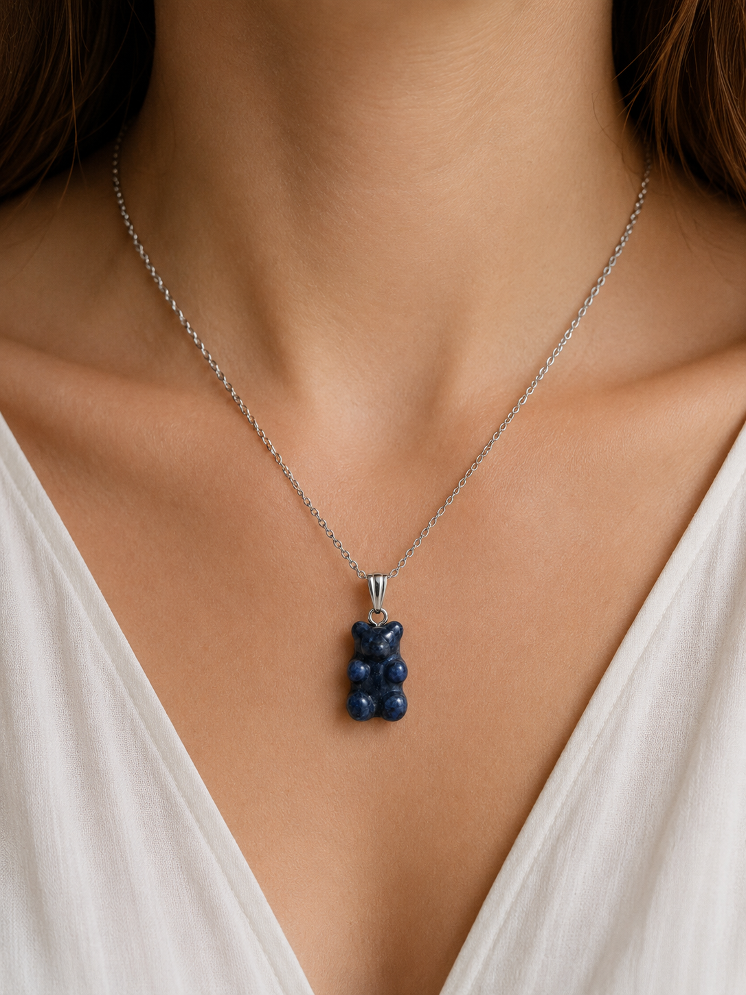Collier Nounours en Sodalite
