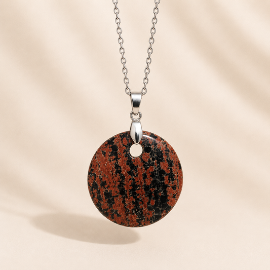 Collier Rond en Obsidienne Acajou