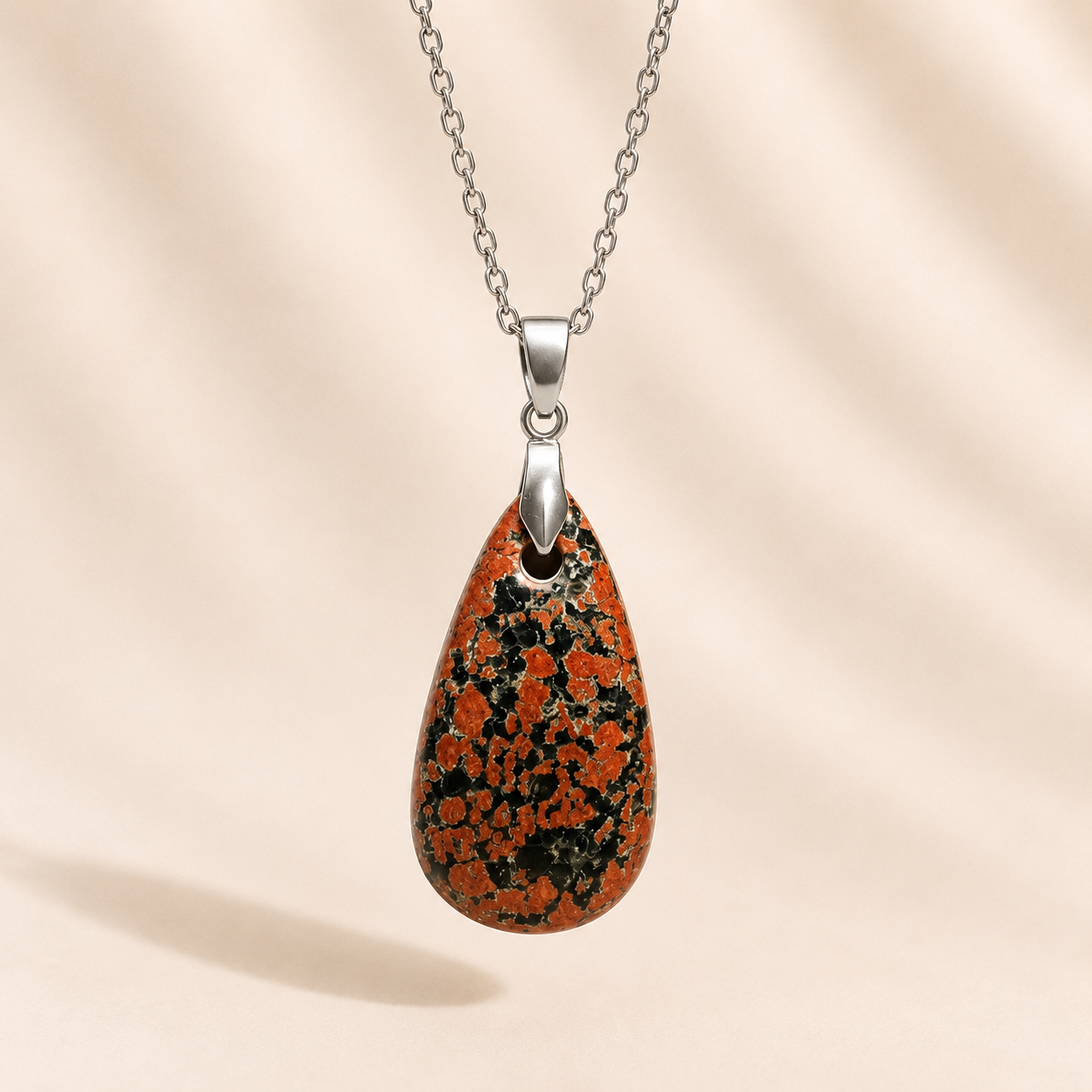 Collier Goutte en Obsidienne Acajou