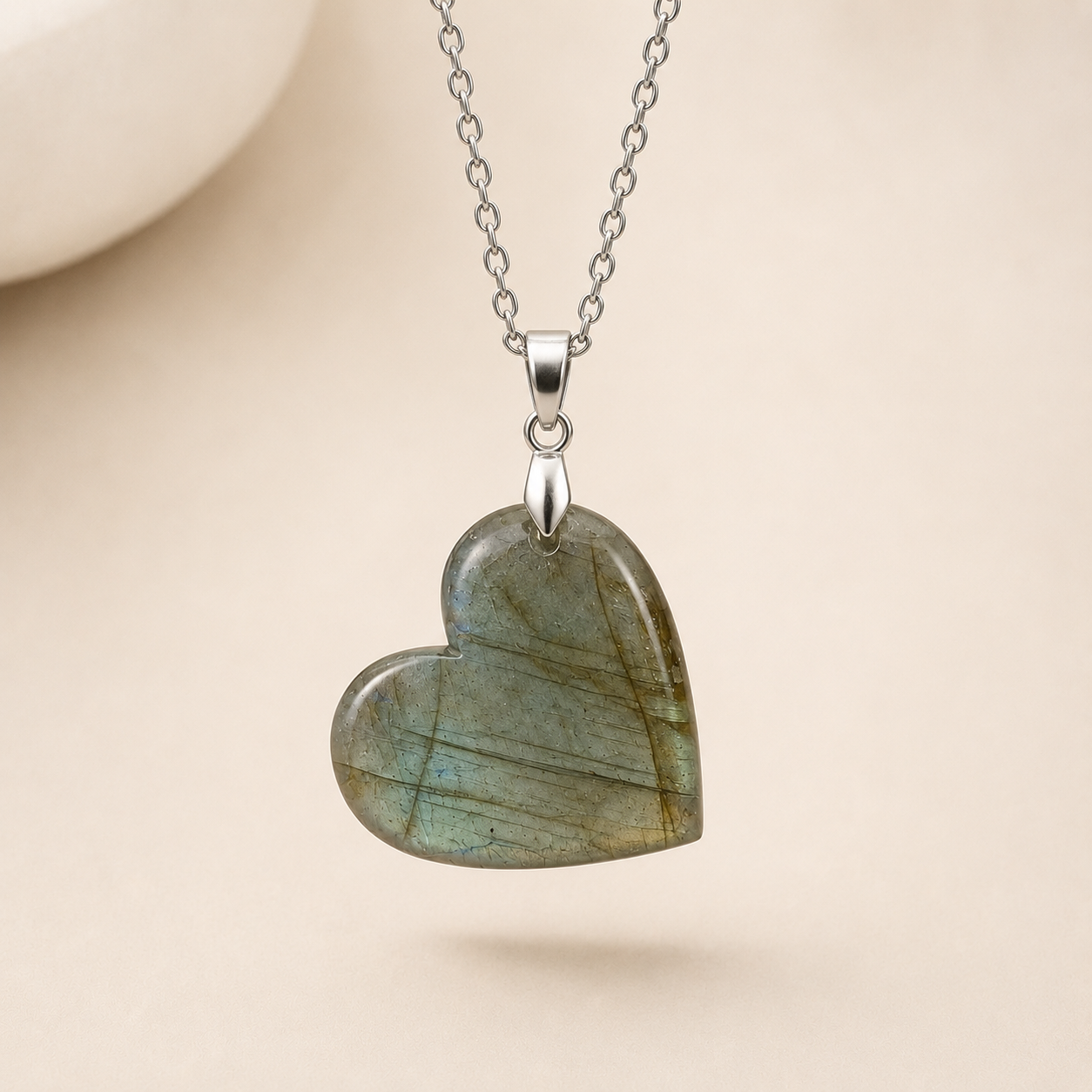 Collier Cœur en Labradorite
