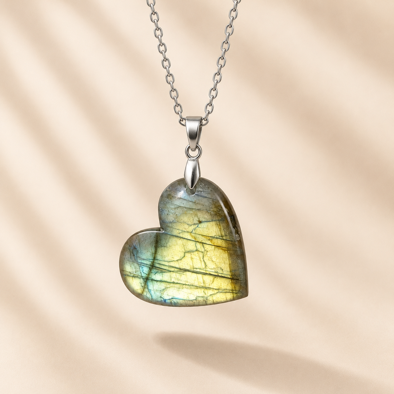Collier Cœur en Labradorite