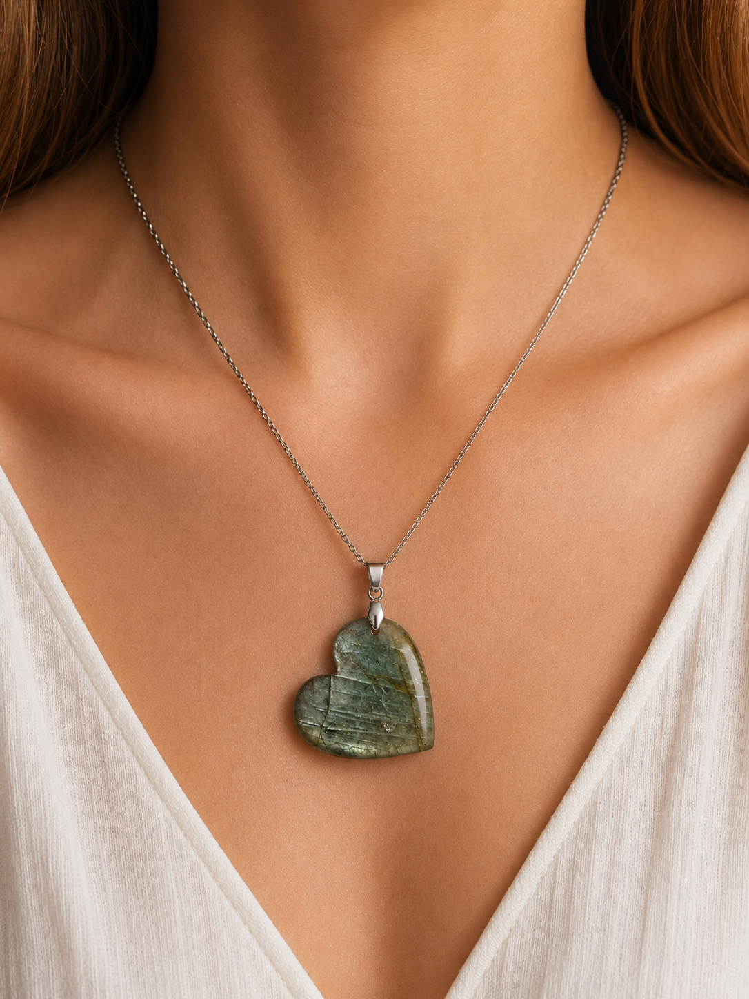 Collier Cœur en Labradorite
