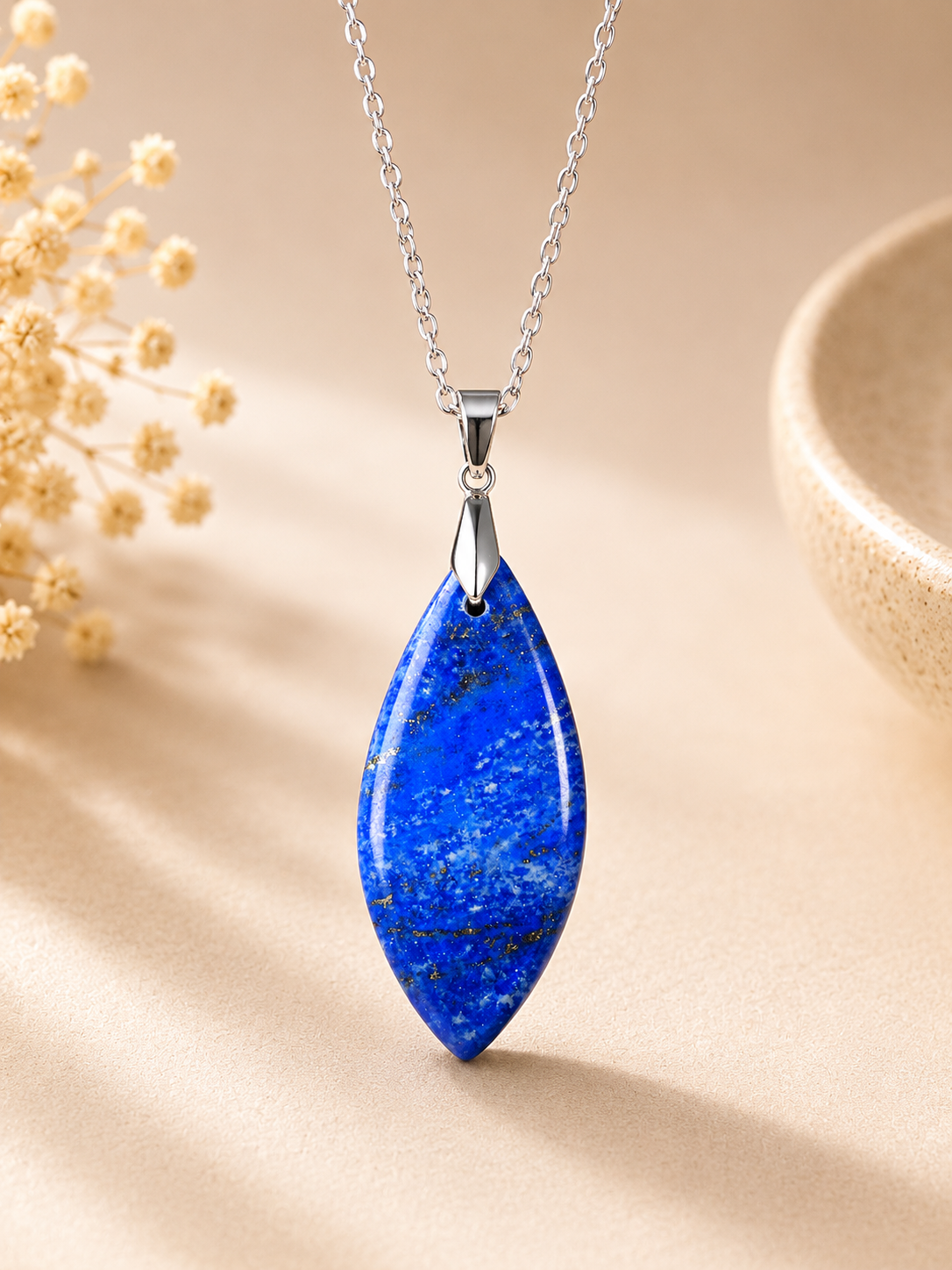 Collier Navette en Lapis Lazuli
