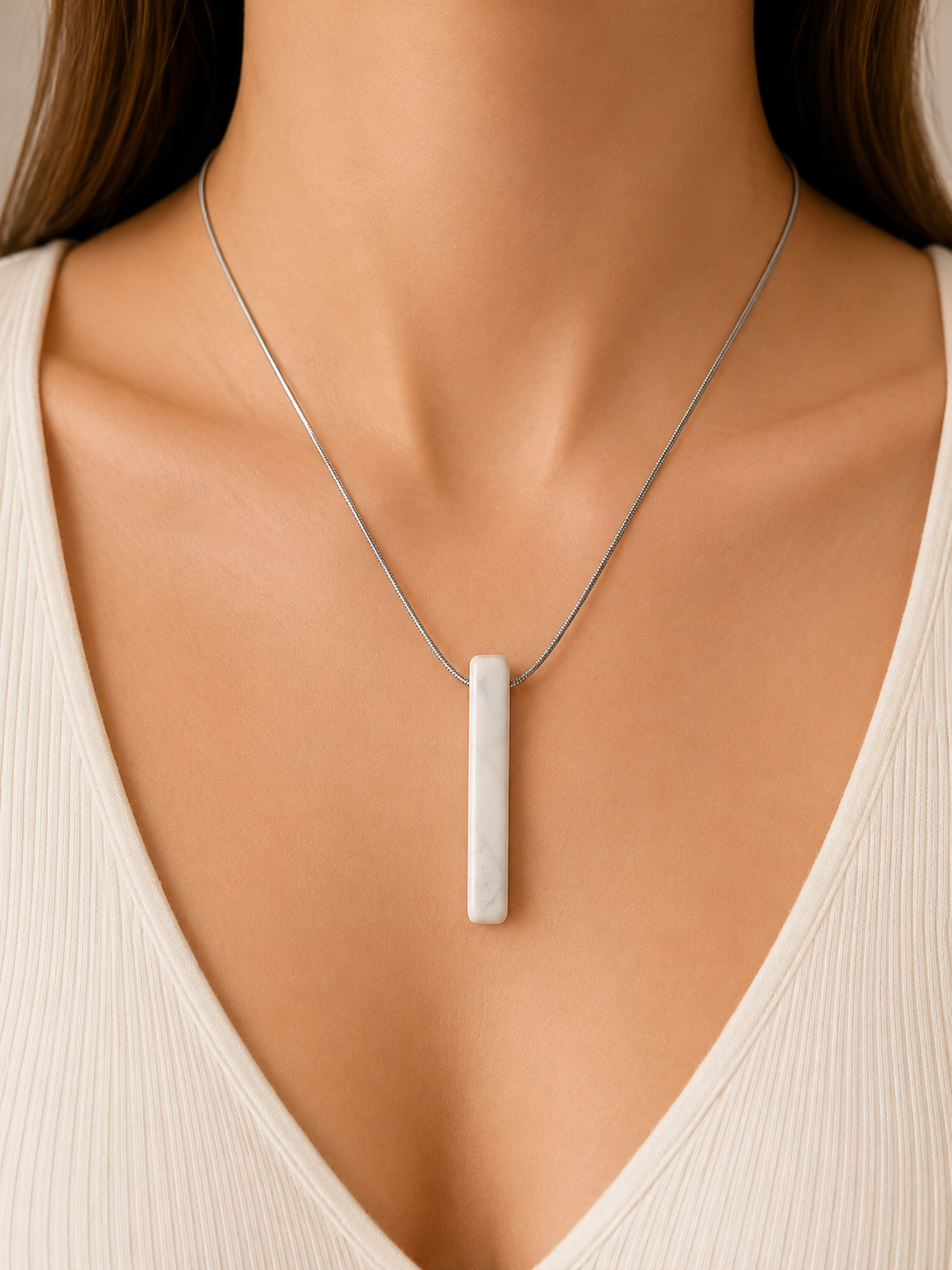 Collier Tige en Howlite