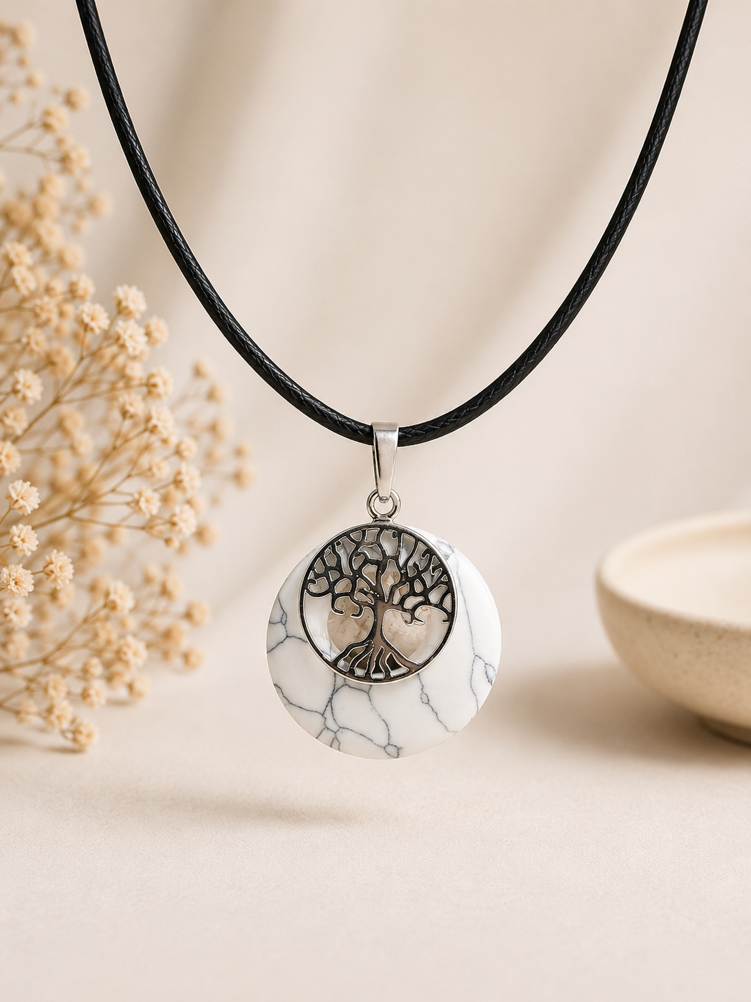 Collier Arbre de Vie en Howlite