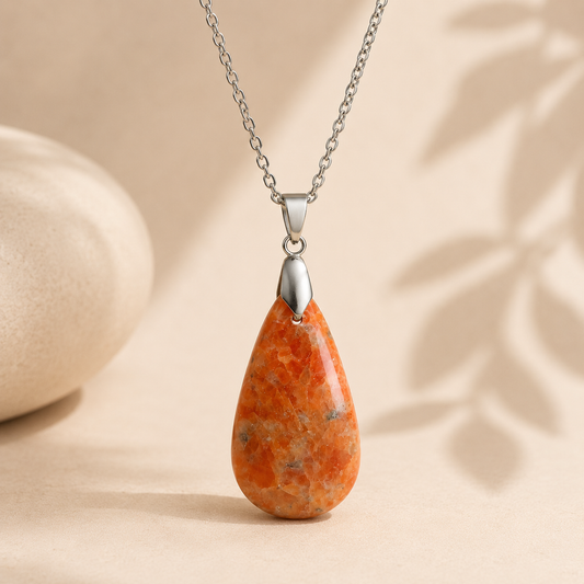 Collier Goutte en Calcite Orchidée