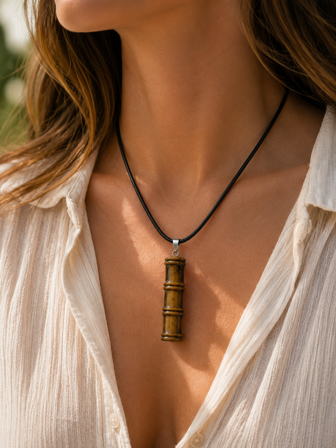 Collier Bambou en Œil de Tigre