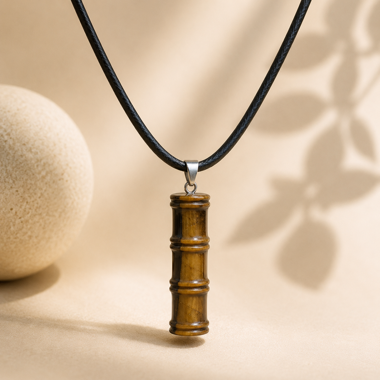 Collier Bambou en Œil de Tigre