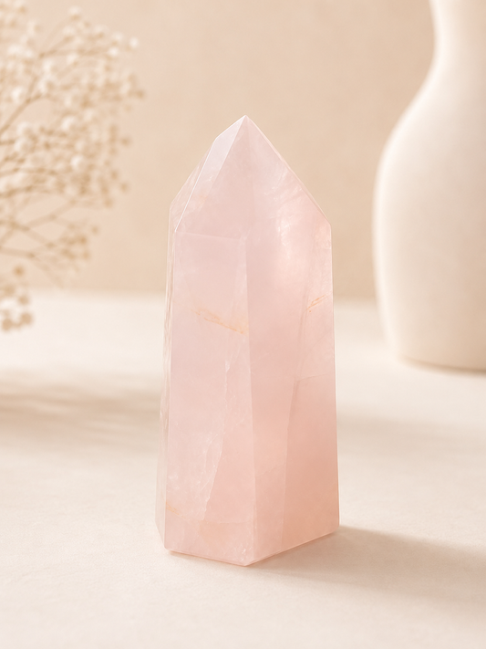 Prisme en Quartz Rose