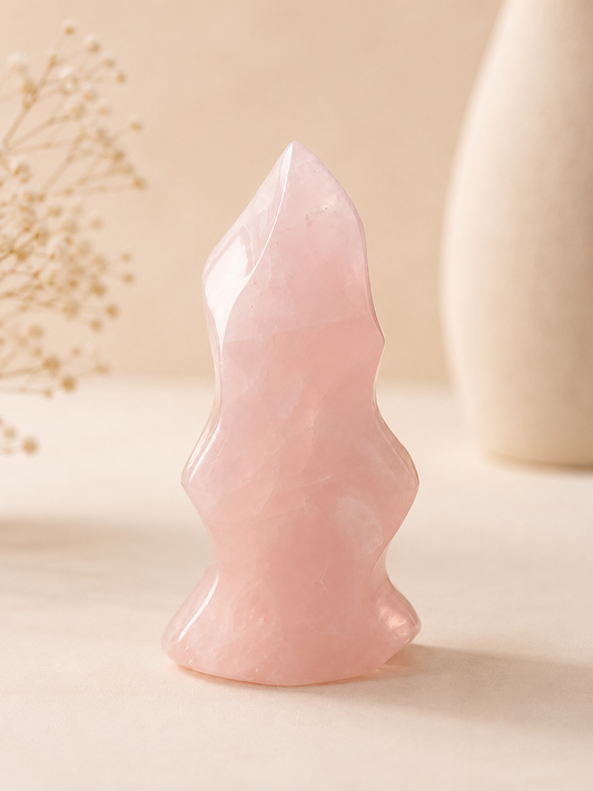 Flamme en Quartz Rose