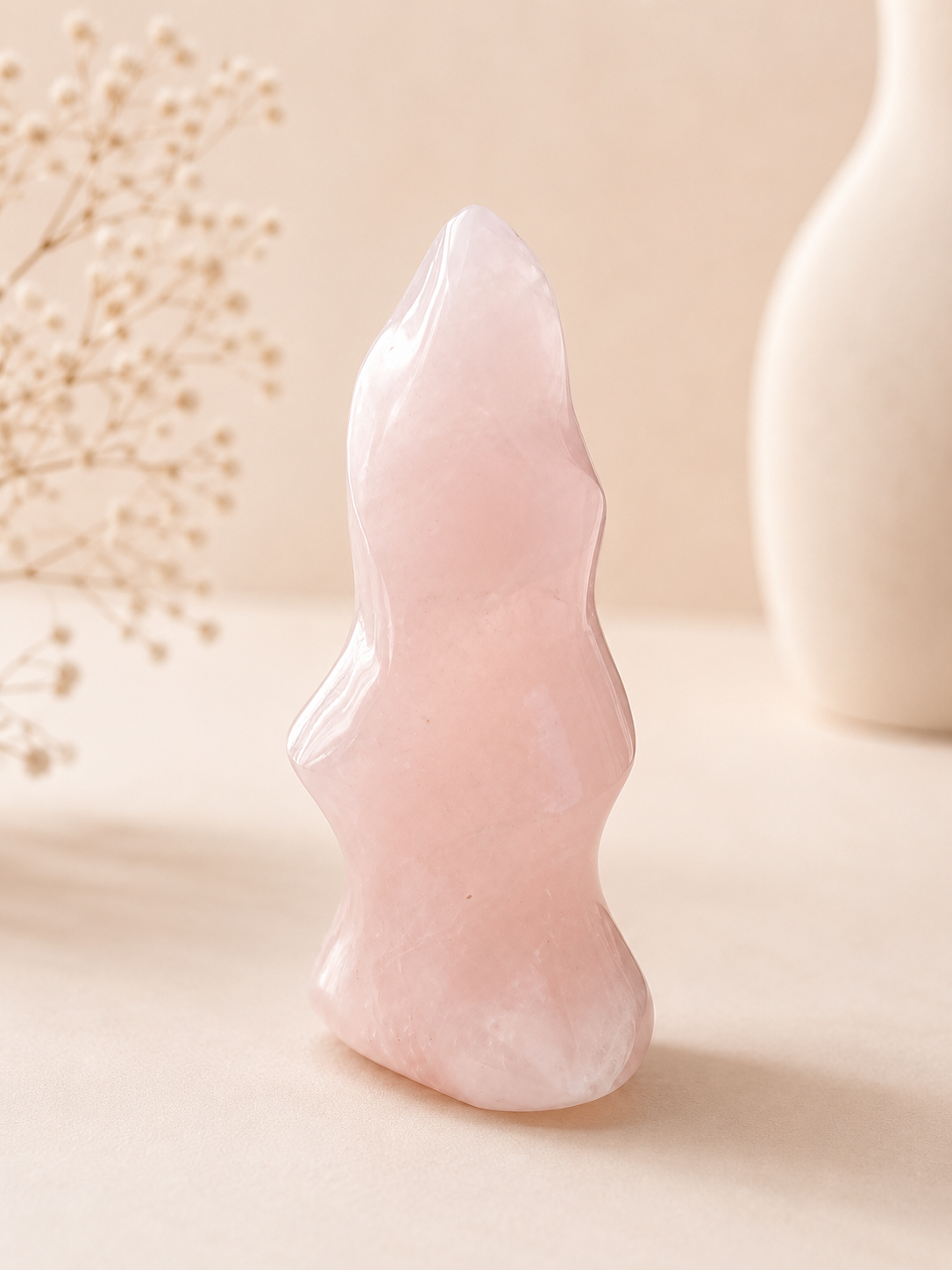 Flamme en Quartz Rose