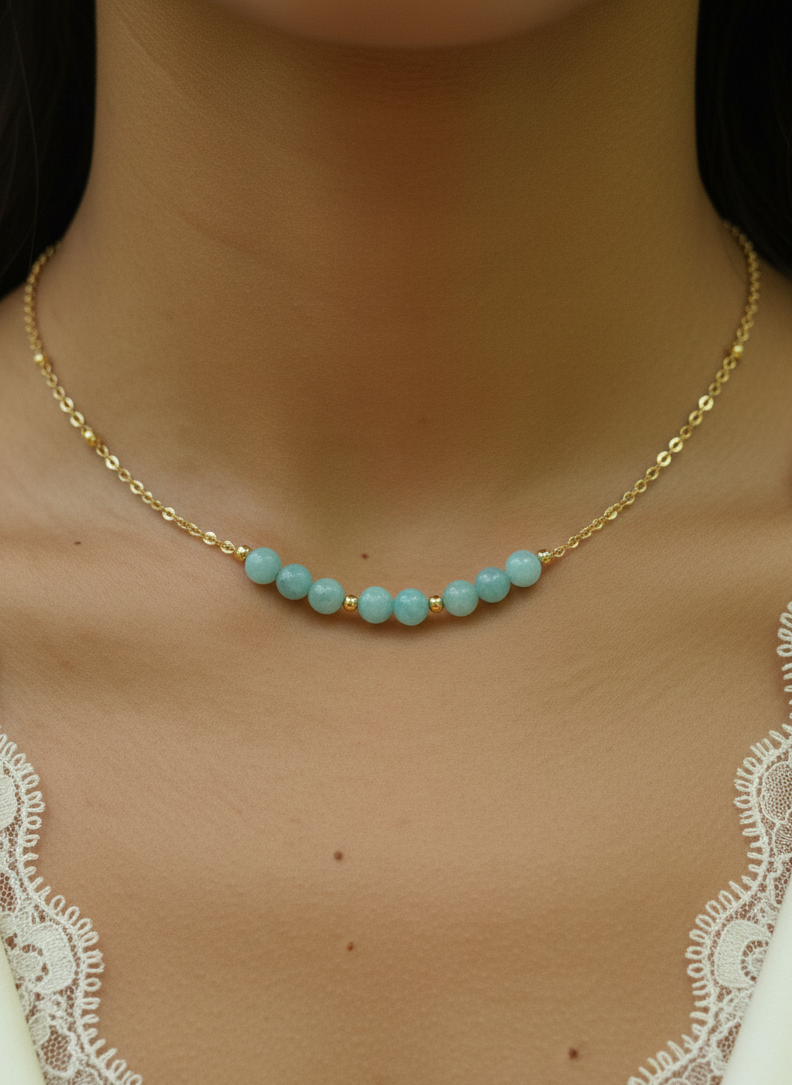 Collier Sérénité & Joie – Amazonite