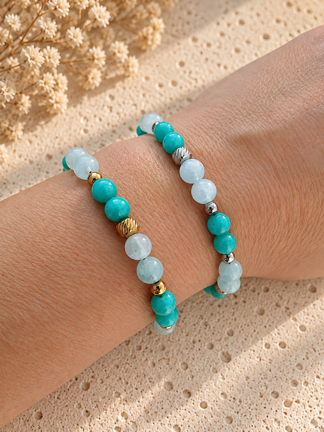 Bracelet "Harmonie" – Amazonite & Aigue-marine